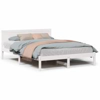 Bedframe Wit 140 x 200 cm Massief grenenhout - thumbnail