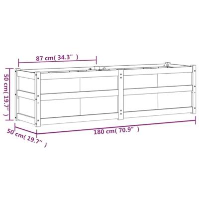 Plantenbak 180x50x50 cm massief grenenhout wasbruin