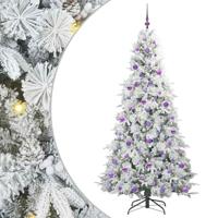 VidaXL Kunstmatige inklapbare kerstboom wit 210 cm pe en pvc - thumbnail