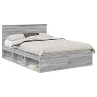 Bedframe met hoofdeinde Grijs Sonoma 160 x 200 cm Bewerkt hout - thumbnail