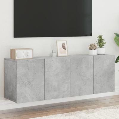 Tv-meubels 2 st wandgemonteerd 60x30x41 cm betongrijs Tv-meubels 2 st wandgemonteerd 60x30x41 cm betongrijs