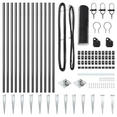 VidaXL Afrasteringspaal grijs 25 x 0,8 m (13 mm gaas) staal en pvc