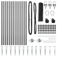 VidaXL Afrasteringspaal grijs 25 x 0,8 m (13 mm gaas) staal en pvc - thumbnail