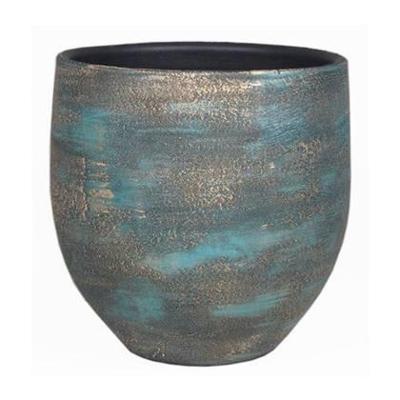 Floran pot madeira blauw goud maat 13x14cm