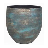 Floran pot madeira blauw goud maat 13x14cm - thumbnail