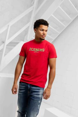 Iceberg Vertical T-Shirt Heren Rood - Maat S - Kleur: RoodGroen | Soccerfanshop