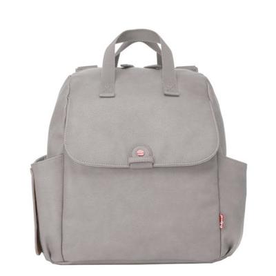 Babymel Robyn Convertible Backpack faux leather pale grey Luiertas Babymel Robyn Convertible Backpack faux leather pale grey Luiertas