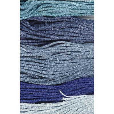 Creativ Company Borduurgaren, dikte 1 mm, blauw harmonie, 6 bol/ 1 doos