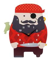 Out Of The Blue Wandklok piraat hout 21x29cm kids - thumbnail