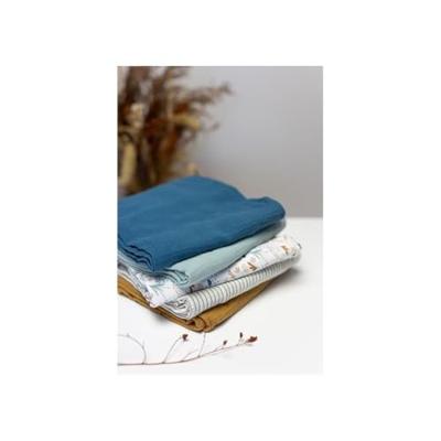 Set van 3 Bamboe doeken - DOMIVA - 1 Bedrukt + 2 Effen - Karamelgroen - 60x60 cm