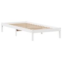 Bed met boekenkast zonder matras grenenhout wit 90x200 cm - thumbnail