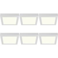 LED Downlight Opbouwspot - LED Paneel Slim 6 Stuks - Brinton Thin - 24W 2400lm 120° Bundelhoek - Natuurlijk Wit 4000K - IP40 - Vierkant - Wit - 272x272mm - thumbnail