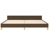 Bedframe zonder matras stof donkerbruin 200x200 cm - thumbnail