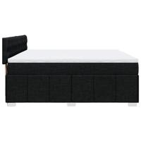 Boxspring met matras stof zwart 160x200 cm - thumbnail