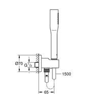 GROHE Euphoria Cosmopolitan Stick Handdoucheset - 1 straalsoort - met houder - met wandaansluitbocht - gladde slang - 150cm - chroom 26404000 - thumbnail