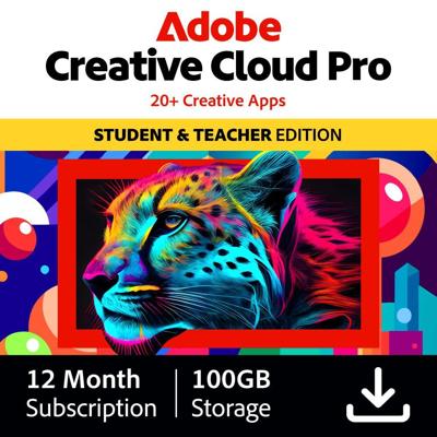 Adobe Creative Cloud Pro Student & Docent versie 100GB - 1 gebruiker - 1 Jaar - (Windows/Mac) Adobe Creative Cloud Pro Student & Docent versie 100GB - 1 gebruiker - 1 Jaar - (Windows/Mac)