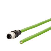 Metz Connect 142M1D10050 M12 Netwerkkabel, patchkabel CAT 5e SF/FTP 5.00 m Groen PUR-mantel, Zuurbestendig, Ozonbestendig, UV-bestendig, Geschikt voor - thumbnail