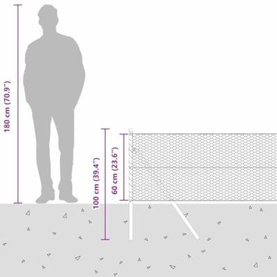 VidaXL Afrasteringspaal groen 50 x 0,6 m (25 mm gaas) staal en pvc