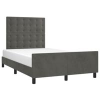 Bedframe zonder matras 120x190 cm fluweel donkergrijs - thumbnail