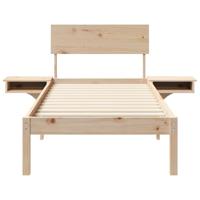 Bedframe met nachttafels Bruin 75 x 190 cm Massief grenenhout - thumbnail