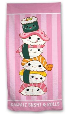 Kawaii Sushi and Rolls strandlaken 70 x 140 cm polyester