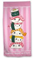 Kawaii Sushi and Rolls strandlaken 70 x 140 cm polyester - thumbnail