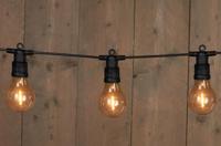 10 Partylights met filament 6cm led classic 10m/3m aanloopsnoer zwart - Annas collection - thumbnail