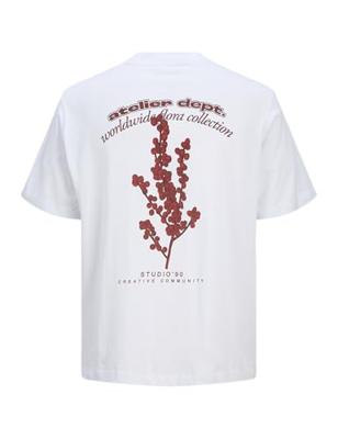 Jack & Jones Jjrody Tee Ss Crew Neck Print T-shirts White