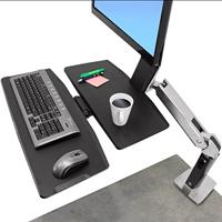 Ergotron WorkFit-A Tafelbeugel voor monitor Aantal monteerbare displays: 1 Display(s) 25,4 cm (10) - 61 cm (24) Zwart, Aluminium (gepolijst) In hoogte - thumbnail