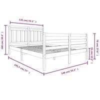 Bedframe massief hout 135x190 cm - thumbnail