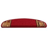VidaXL Trapmatten zelfklevend 10 st 65x21x4 cm rood - thumbnail