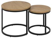 Bendt Bijzettafel 'Flemming' Eiken, Set van 2 stuks - thumbnail