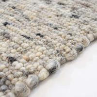 Tapeso Wollen vloerkleed handweef Ylva - grijs - 90x160 cm - thumbnail