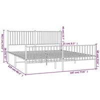Bedframe met hoofd- en voeteneinde metaal wit 183x213 cm - thumbnail
