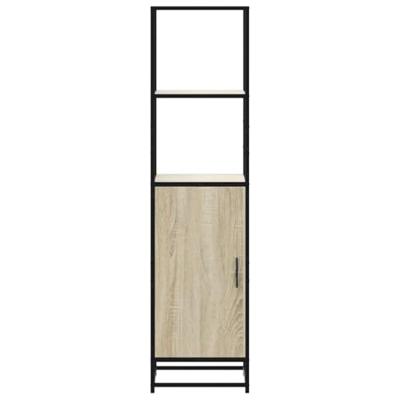 Hoge kast 35,5x35x139 cm bewerkt hout en metaal sonoma eiken