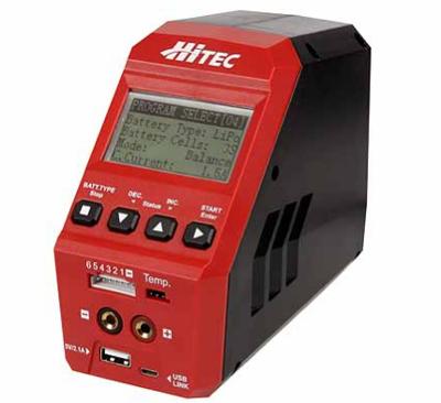 Unbekannt 114131 Hitec modelbouw-multifunctionele oplader 12 V, 230 V 6 A, zwart/rood