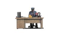 NOCH 10220 H0 Spoorwegbeambte achter bureau figuren Geverfd, Zittend - thumbnail