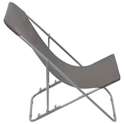 Strandstoelen inklapbaar 2 st staal en oxford stof grijs Strandstoelen inklapbaar 2 st staal en oxford stof grijs