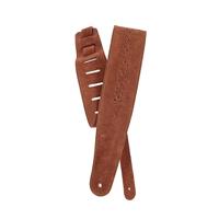 D&apos;Addario 25PRF04 gitaarband &apos;vented leather&apos; camel suède rosette - thumbnail