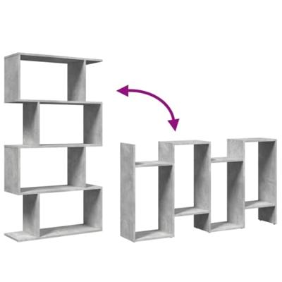 Kamerscherm / boekenkast 4-laags 70x24x129 cm hout betongrijs