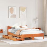 Bedframe met lades massief grenenhout wasbruin 150x200 cm - thumbnail