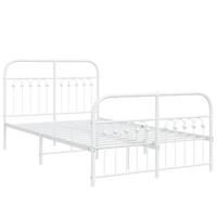 Bedframe met hoofd- en voeteneinde metaal wit 120 x 190 cm - thumbnail
