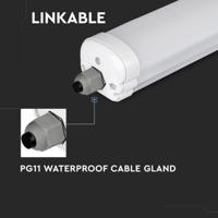 LED TL armatuur 120cm - 24 Watt 3840lm (160lm/W) - IP65 - 4000K neutraal wit - Koppelbaar - Vervangt 200 Watt - Tri-Proof plafondverlichting - thumbnail