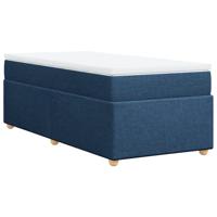 Boxspring met matras stof blauw 140x190 cm - thumbnail