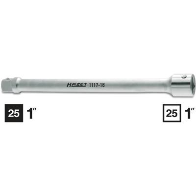 HAZET Verlengstuk 1117-16 · 1 inch (25 mm) vierkant hol · 1 inch (25 mm) vierkant massief · Lengte: 400 mm HAZET Verlengstuk 1117-16 · 1 inch (25 mm) vierkant hol · 1 inch (25 mm) vierkant massief · Lengte: 400 mm