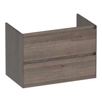 Brauer Inspire - Onderkast 80 cm - met 2 Softclose Lades Greeploos en 1 Sifon Uitsparing - Lamellen Eiken Zwart - thumbnail