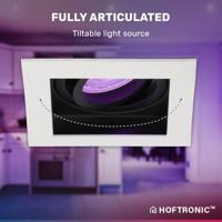 Set van 6 Durham smart inbouwspots vierkant - Wifi + Bluetooth - RGBWW - GU10 - Kantelbaar - Google Home, Amazon Alexa en Siri - IP20 voor binnen - Wit - Verzonken - thumbnail