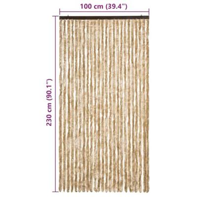 VidaXL Vliegengordijn 100x230 cm chenille beige