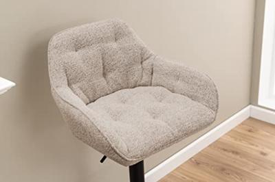 Bendt Draaibare Barkruk 'Loren' Bouclé, kleur Beige (zithoogte 63-84cm)