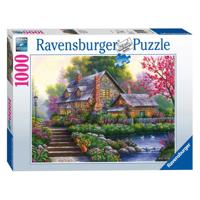 Puzzel ravensburger romantische cottage 1000st - thumbnail